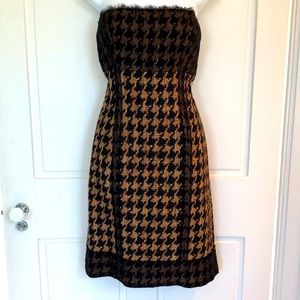Etcetera Eccoci Black and Gold Tweed Houndstooth Party Dress 6